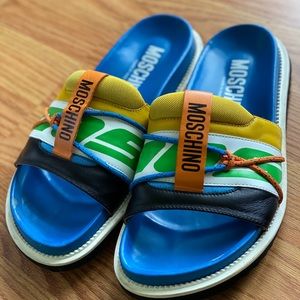Moschino Multicolored Leather Sandals Men Shoes